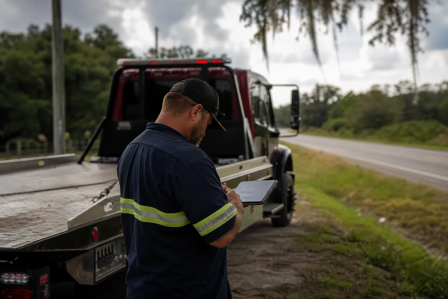 Local towing operator planning the fastest route through Groveland