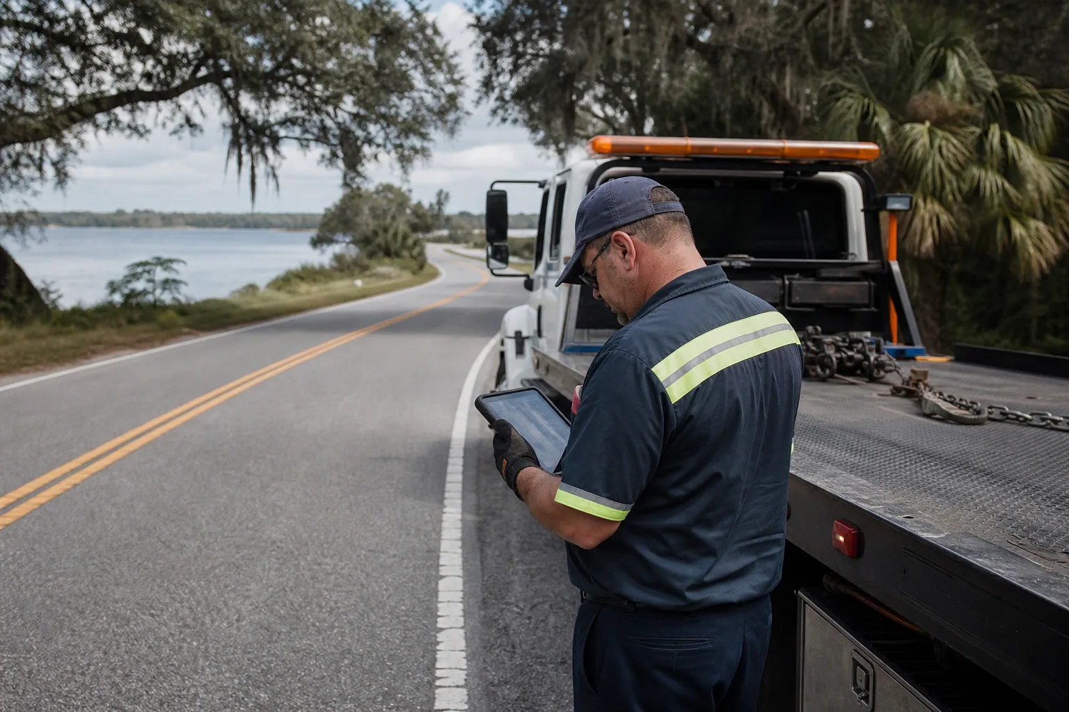Local towing operator planning the fastest route through Lake County