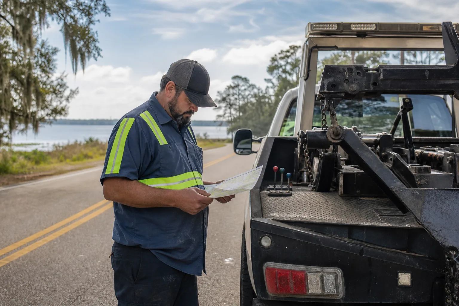 Local towing operator planning the fastest route through Leesburg
