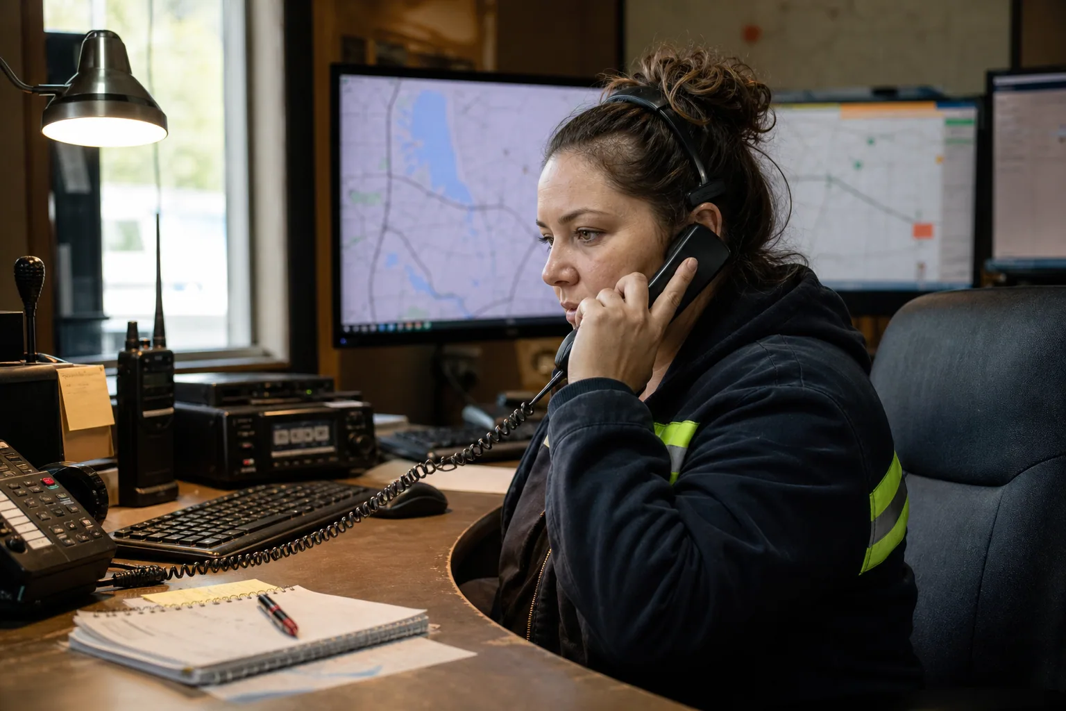 Clermont Tow Company dispatcher coordinating a roadside call