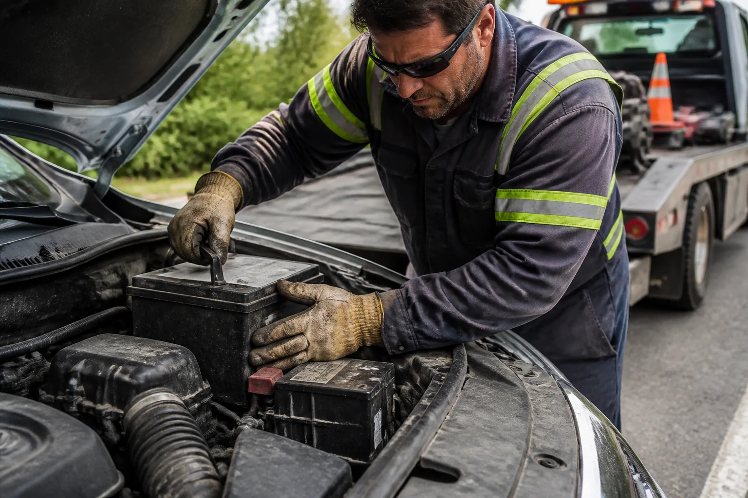Careful equipment setup for damage-free battery replacement service