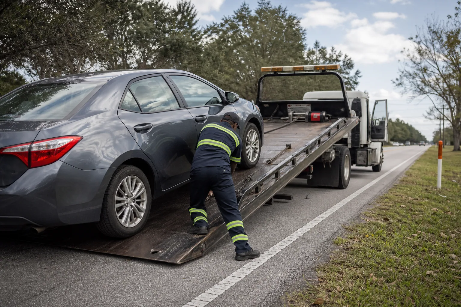 Equipment and capability used for car towing in Clermont