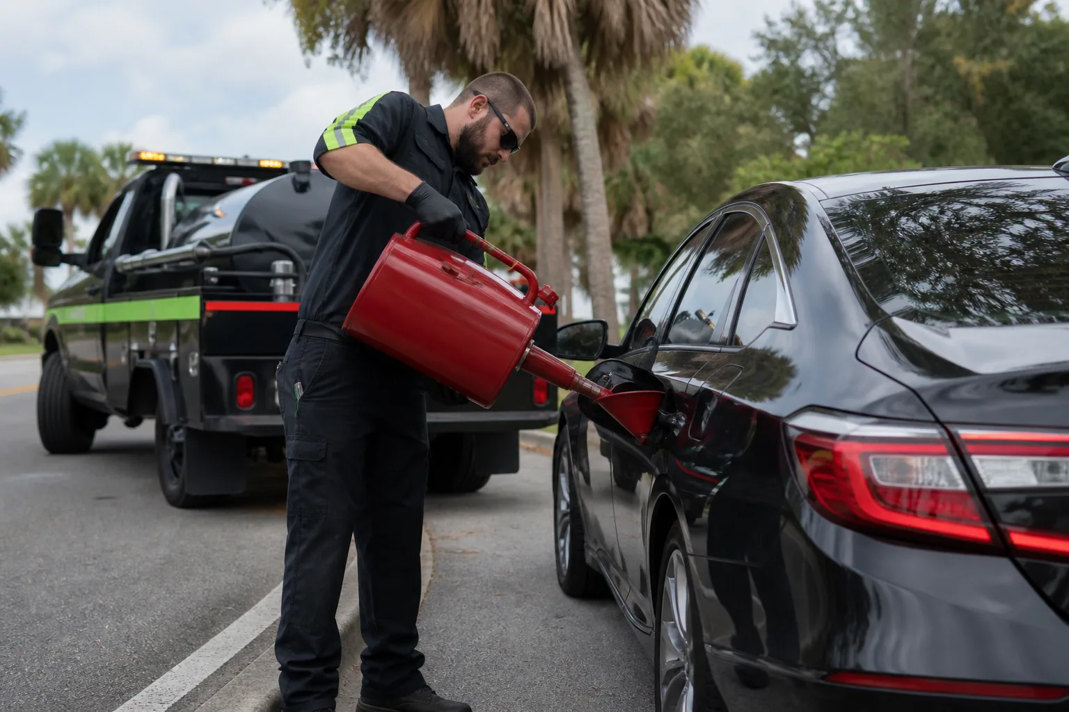 Professional fuel delivery service underway in Clermont, Florida