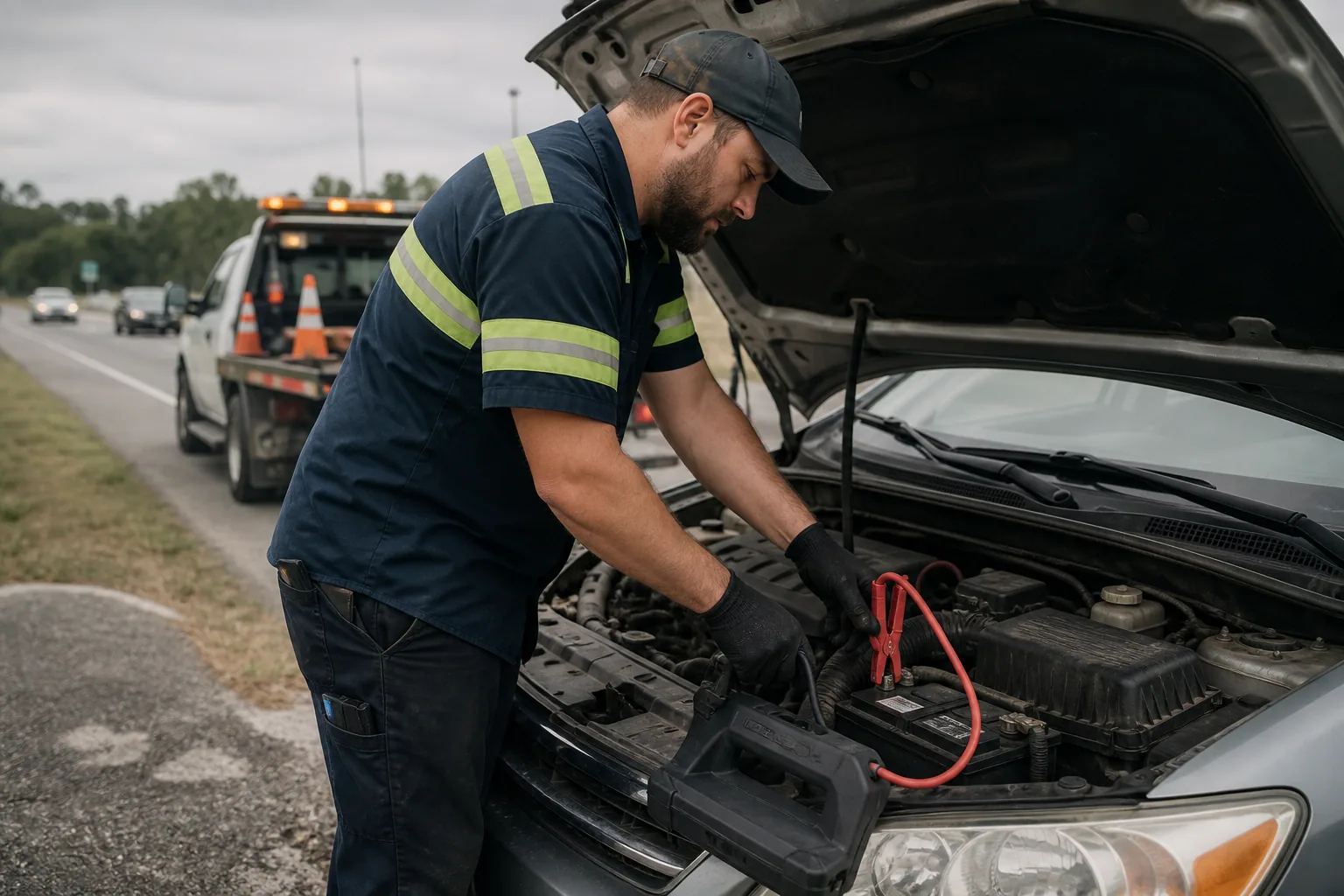 Equipment and capability used for jump start service in Clermont