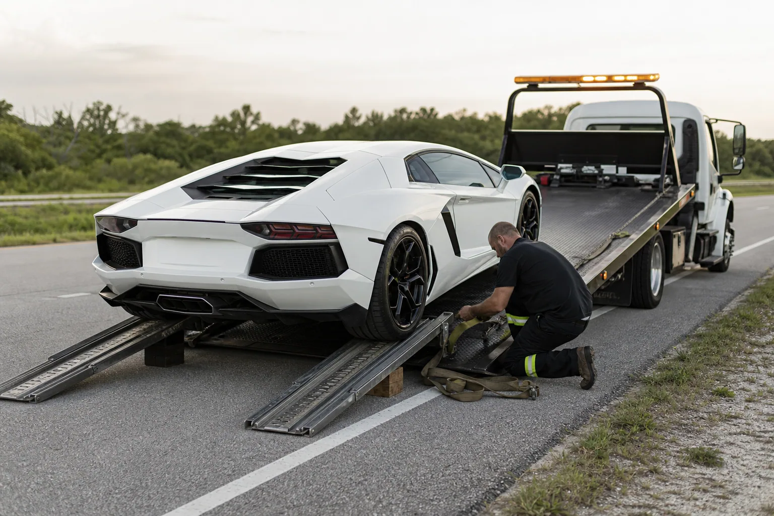 Equipment and capability used for luxury & exotic car towing in Clermont
