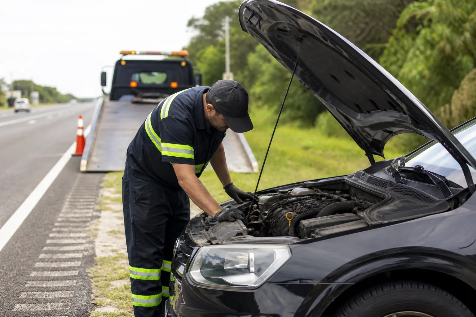 A common overheating & radiator assistance situation handled safely in Clermont