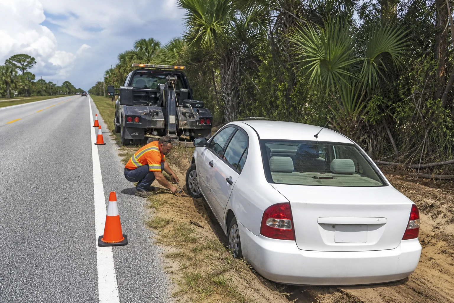 A common winch out service situation handled safely in Clermont